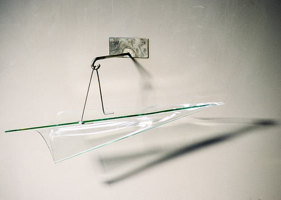 Image of Wall Mount Glass Paper Plane