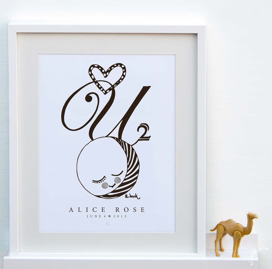 Image of Personalized poster - love you 2 the moon & back
