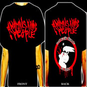 Image of Animals Killing People - Black Shirt- Red Logo in front, AKP symbol & logo on back. All sizes!