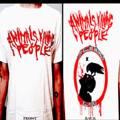 Image of Animals Killing People - White Shirt - Red Logo in front, AKP symbol & logo on back. All sizes!