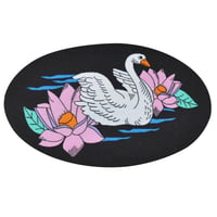 Swan and Lotus Flower Iron-on Patch