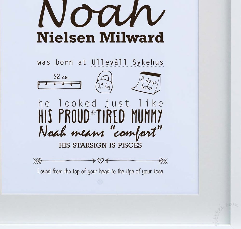 Image of Personalized birth poster - digital file