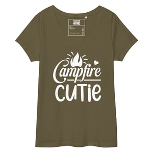 Image of Campfire Cutie Women’s Fitted V-Neck T-Shirt