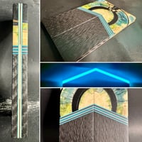 Image 1 of Mammoth Tusk & Crosscut Carbon Fiber GLOW Segmented Knife Scales 