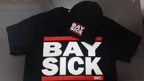 Image of BaySick Inc Black short sleeve  Tshirt.