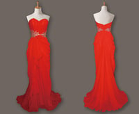Image 1 of Charming Red Sweetheart Long Prom Dresses, Red Prom Dresses, Evening Gowns