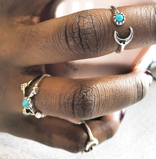 Image of Double Moon Stack Ring Set