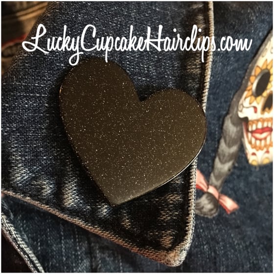 Image of Little black heart pin