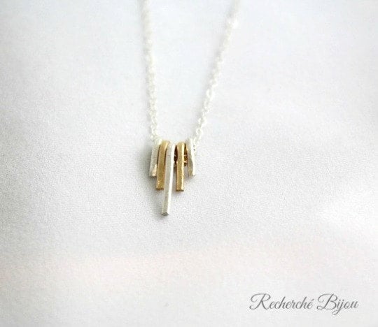Image of Gold and Silver Stalactite Necklace - [RBNK03GSN]