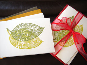 Image of Leafy garden greetings cards