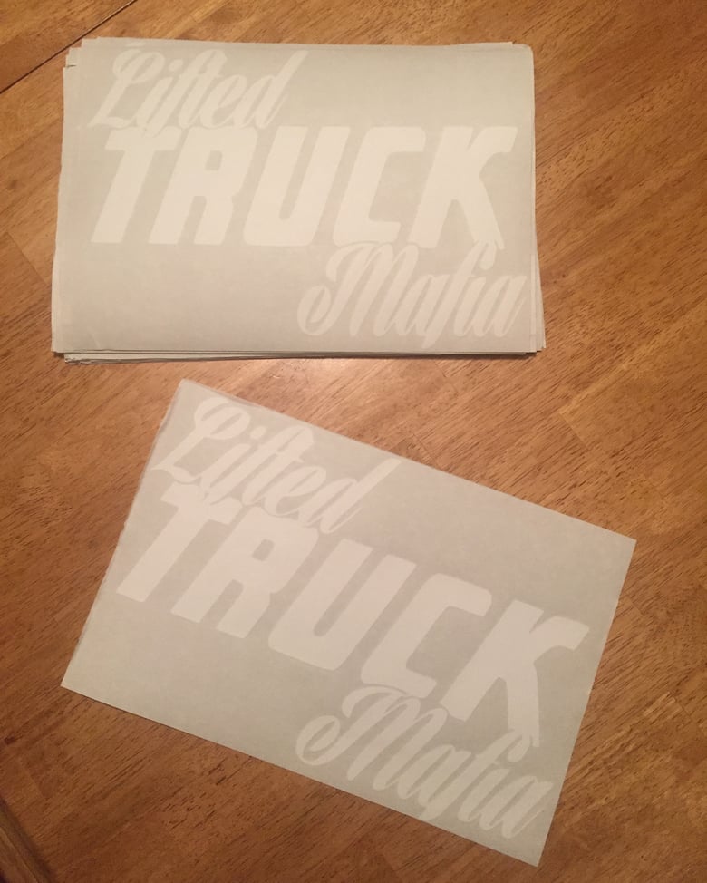 Image of White 8" x 12" Lifted Truck Mafia decal