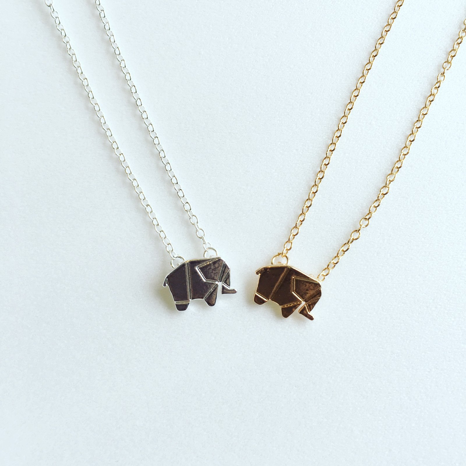 origami elephant necklace