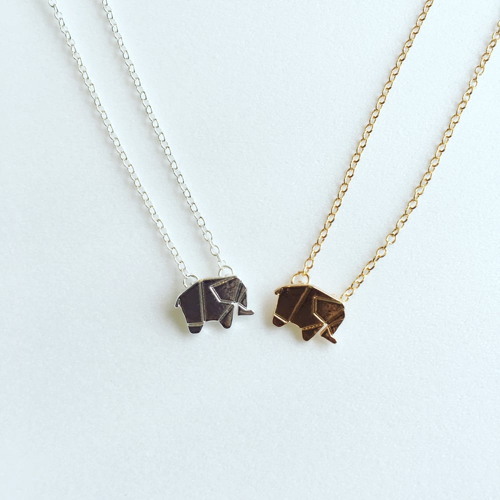 Image of Origami Elephant Necklace