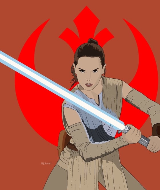 Image of Star Wars The Force Awakens, Rey print