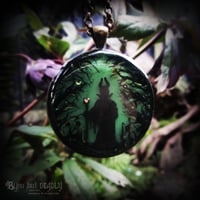Image 4 of Maleficent in Forest Round Bronze Pendant