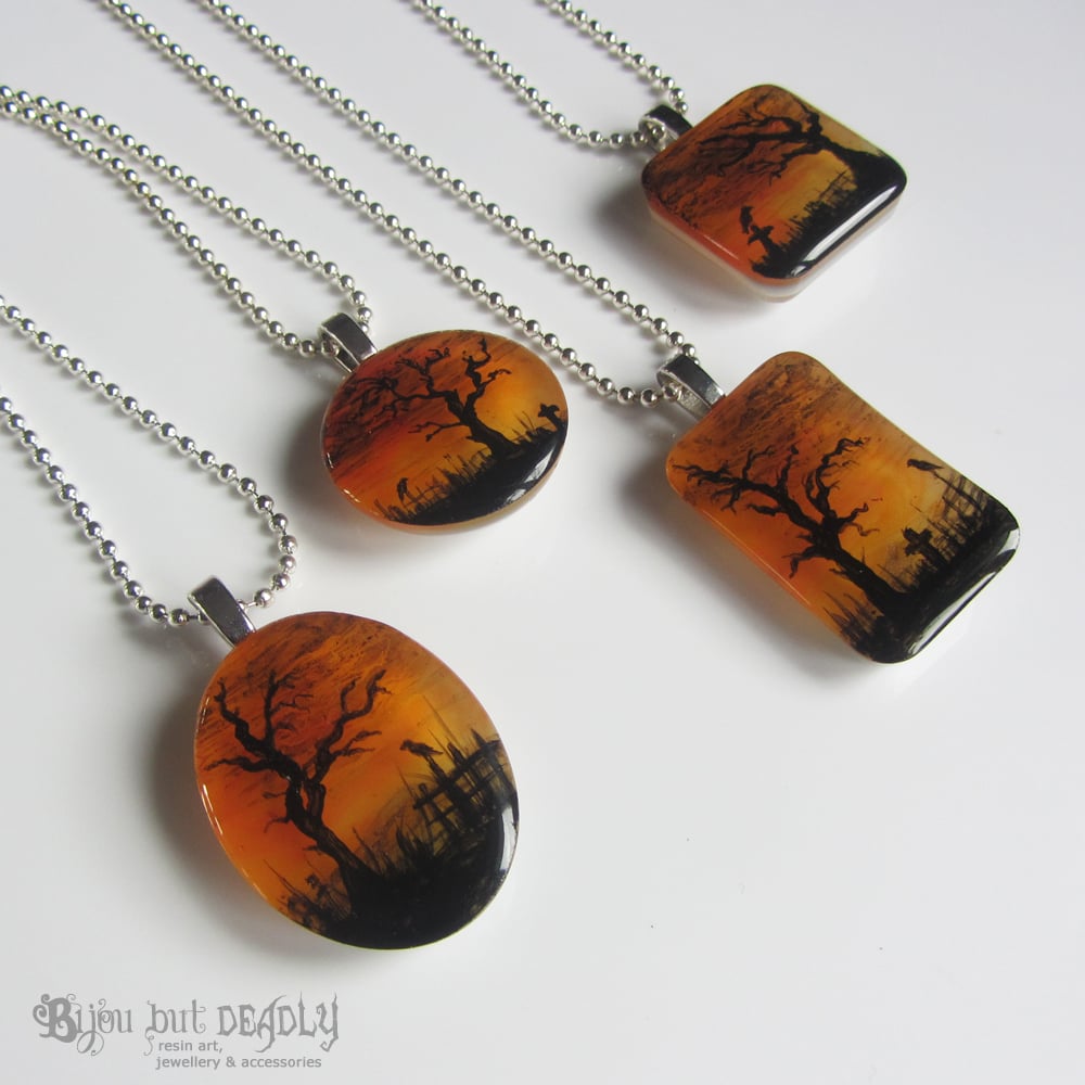 Spooky Tree Autumnal Resin Pendant *ON SALE - WAS £32 NOW £15*
