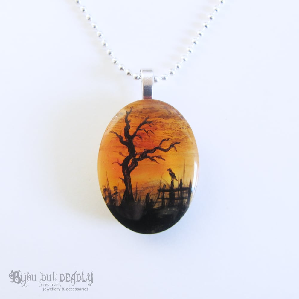 Spooky Tree Autumnal Resin Pendant *ON SALE - WAS £32 NOW £15*