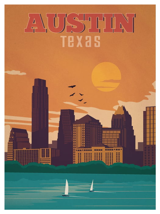 Image of Vintage Austin Poster