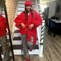 Image 2 of Chunky Red Knit Sweater w/headband (NEW) 