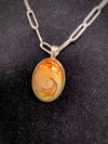 Light Orange Pendant with Matching Earrings