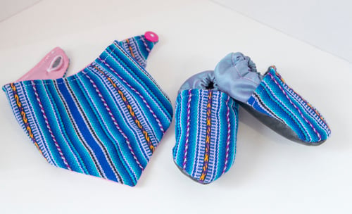 Image of doublesided inca blue scarf