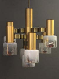 Image 5 of Chandelier with Murano Shades