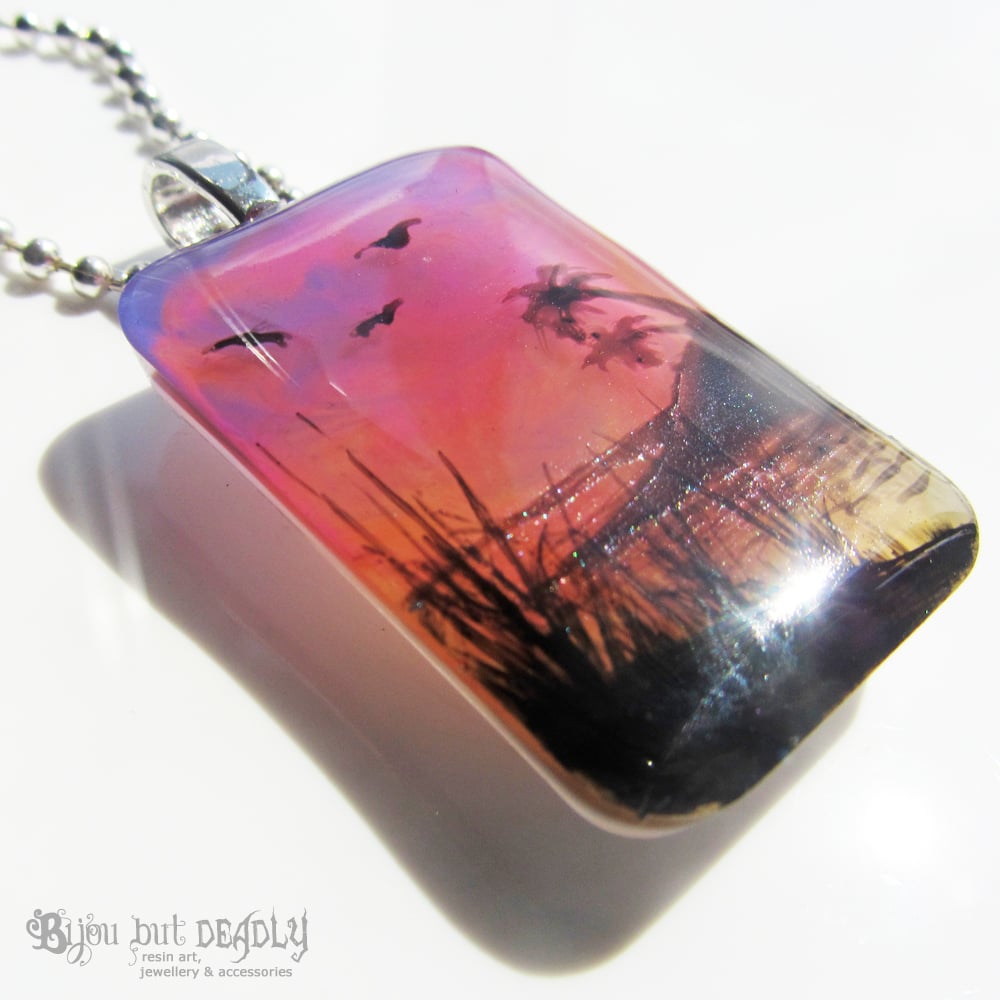 Tropical Sunset Resin Pendant
