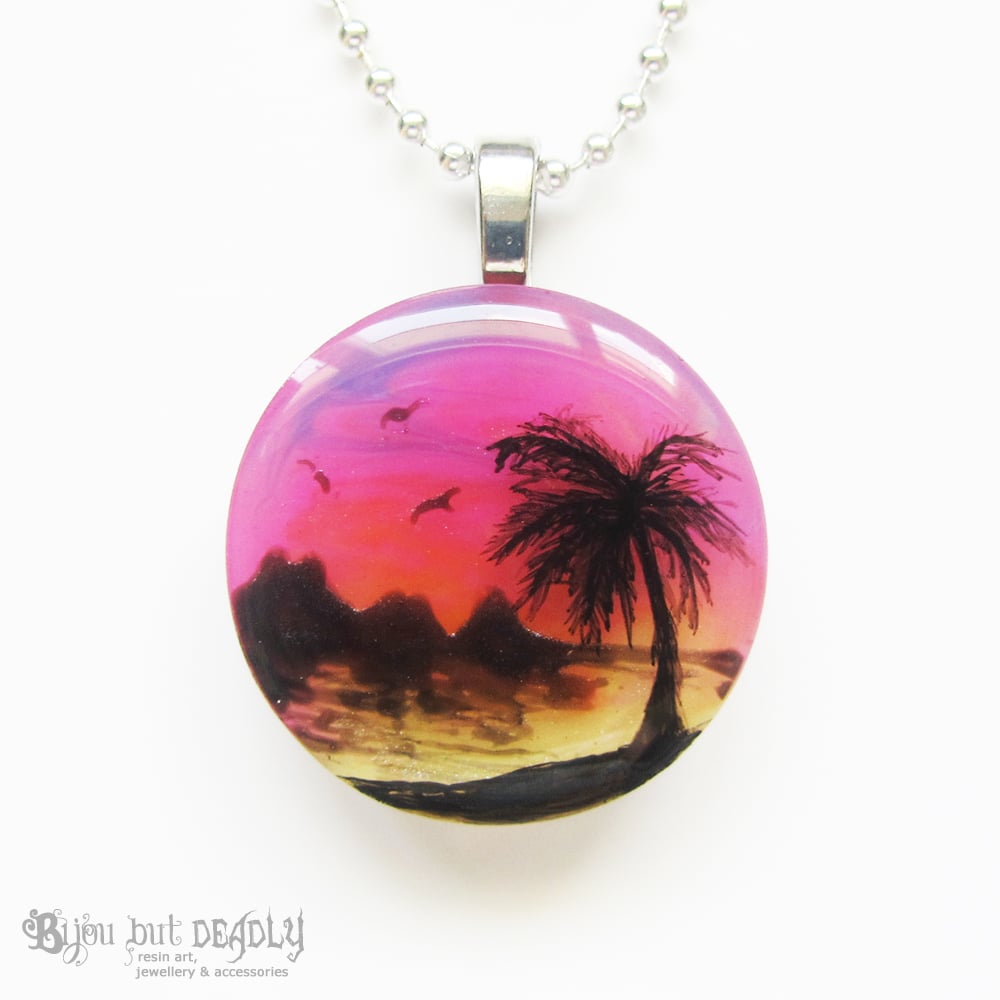 Tropical Sunset Resin Pendant