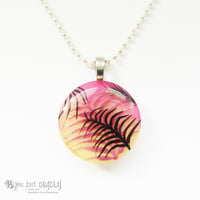 Image 4 of Tropical Palm Astral Pink Resin Pendant