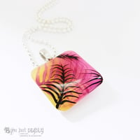 Image 3 of Tropical Palm Astral Pink Resin Pendant