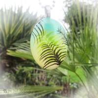 Image 2 of Tropical Palm Green/Yellow Resin Pendant