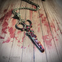 Image 1 of Bloody Scissors Bronze Necklace