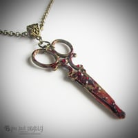 Image 3 of Bloody Scissors Bronze Necklace