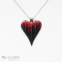 Image 3 of Bleeding Heart Glitter and Crystal Pendant