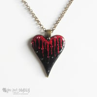 Image 2 of Bleeding Heart Glitter and Crystal Pendant