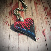 Image 1 of Bleeding Heart Glitter and Crystal Pendant