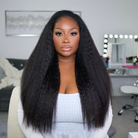 Image 1 of 250% Density Kinky Straight Flip Over Half Wig (from OQ Hair)