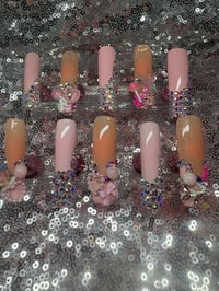 Image 1 of  On my grown and sexy extra long  square gel press on nails