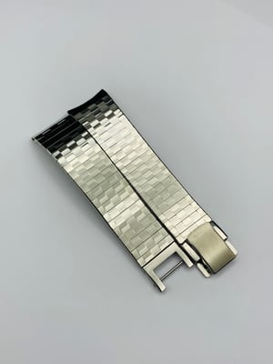 Image of Vintage 1970's eye catching slim stainless steel watch strap bracelet,New Old Stock,mint,17.4mm