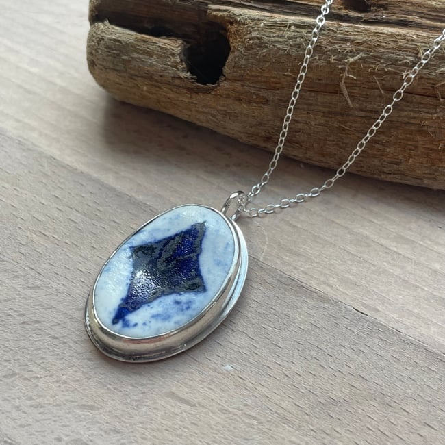 Porcelain silver necklace 7