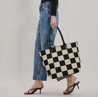 Image 1 of checkered tote 