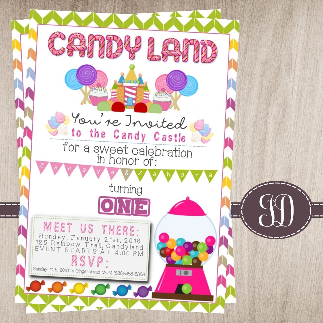 Image of Candy Land Birthday Invitation