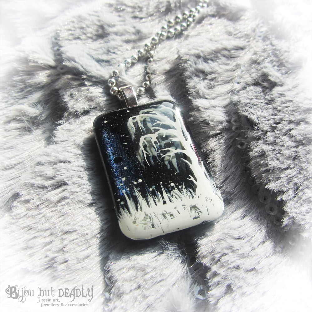 Winter Scene Painted Resin Pendant * WAS £25 NOW £15*