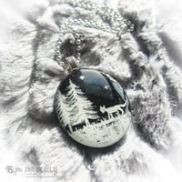 Image 2 of Winter Scene Painted Resin Pendant * WAS £25 NOW £12*