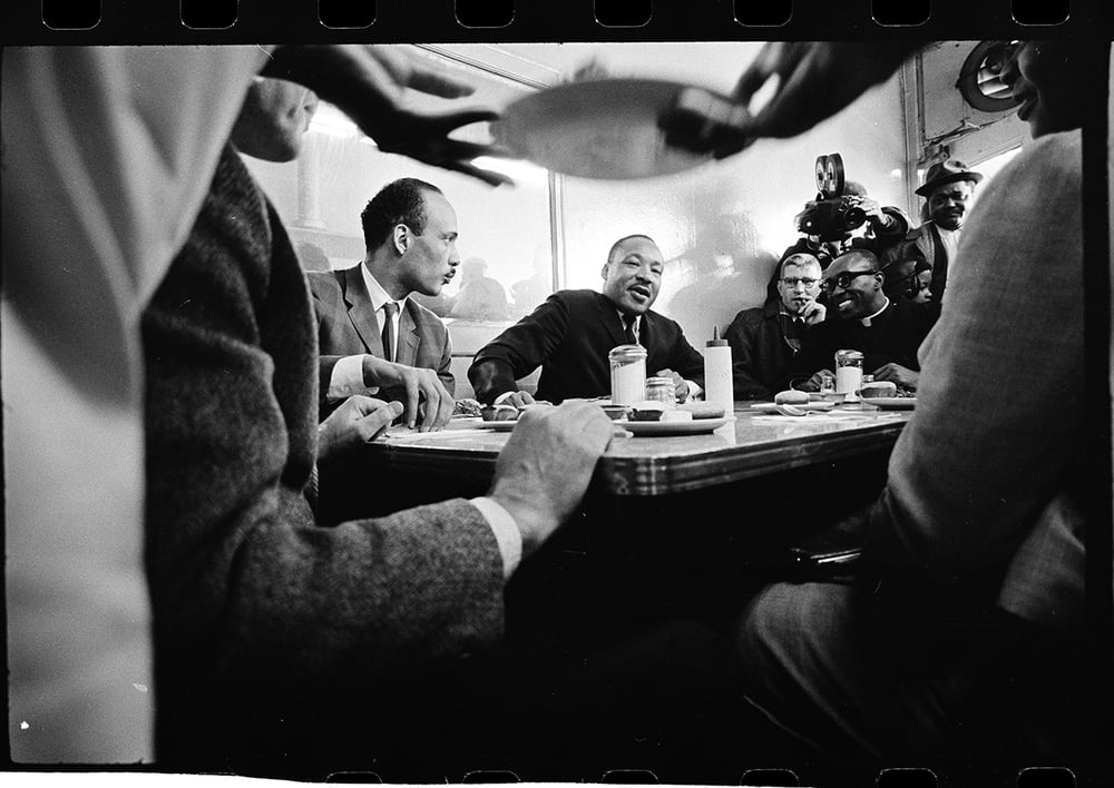 Image of MLK at a diner