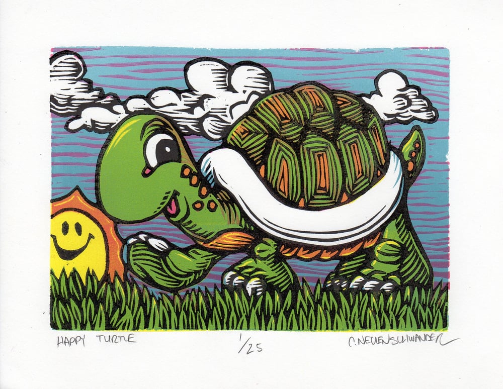 Happy Turtle Print 