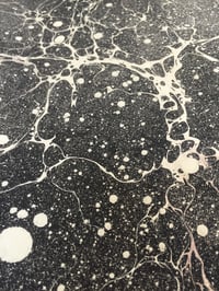 Image 4 of Marbled Paper #64 'Space' Black on buttermilk 
