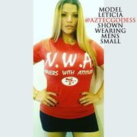 Image 4 of N.W.A. "Niners With Attitude" Red T-Shirt, White Letters