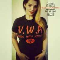 Image 4 of N.W.A. "Niners With Attitude" Black T-Shirt, Red Letters