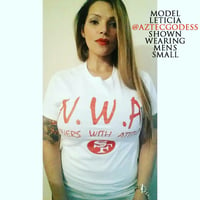 Image 3 of N.W.A. "Niners With Attitude" White T-Shirt, Red Letters